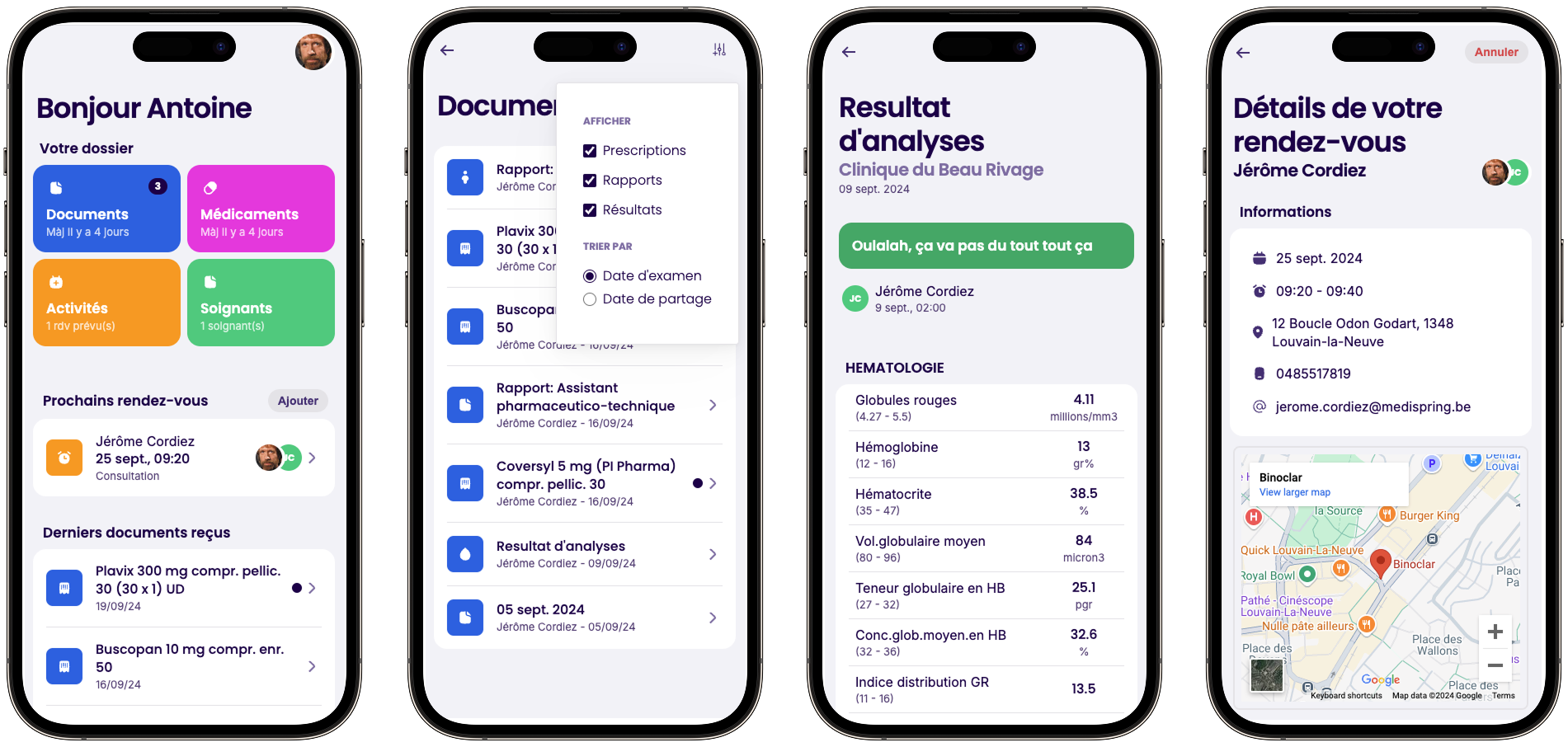 Medispring's patient application E.ZO